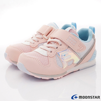 日本月星Moonstar機能童鞋HI系列寬楦頂級學步鞋款232384水蜜桃(中小童段)
