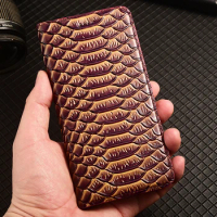 Snake Texture Genuine Leather Case For Realme 5 6 7 8 9 10 11 Pro Plus X XT X2 X3 SuperZoom 3D Business Phone Cover Cases