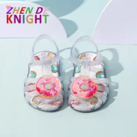 2023 New Summer Girls Sandals Non-slip Waterproof Beach Shoes Cute Princess Shoes Children Jelly Shoes