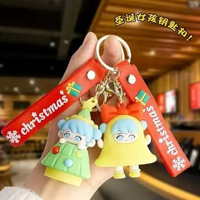 Gantungan Kunci Premium Karakter Cewek Natal Ganci Tas Motor Koleksi Souvenir Kado Mainan Anak Cute 