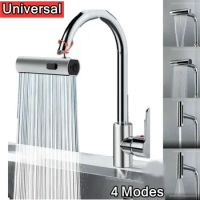 New 4 Modes Waterfall Faucet Aerator Extender Sprayer for Kitchen Sink Tap Waterfall Diffuser Water Saving Nozzle Bubbler Fit