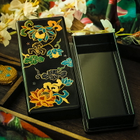 佛珠手串盒珠寶首飾耳環盒子項鏈手飾品收納盒古典手繪實木質盒