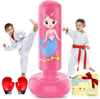 Inflatable Kids Punching Bags 3-8 47 Boxing Bag for Kids Kicking Bag with Kids Boxing Gloves Karate 