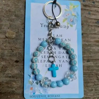 GANTUNGAN KUNCI MANIK SALIB AKRILIK KERINCINGAN / SOUVENIR PASKAH / SOUVENIR GEREJA GANTUNGAN HP SAL
