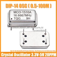 (2PCS) DIP-14 16.6667M 16.6667MHZ Rectangular Full Size Active Crystal Oscillator 3.3V-5V-Compatible 15PF 20PPM