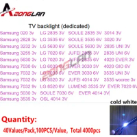 LG 4000PCS SAMSUNG SEOUL 1W-2W 3V6V 2835/3030/2828/3535/5630/4020/7020/7030/7032 UNI Cold white For TV Backlight Beads 40*100