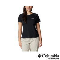 【Columbia 哥倫比亞】女款-鈦Cirque River™酷涼快排短袖上衣-黑色(UAR02470BK/IS)