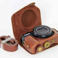 PU Leather Camera Bag Case Cover For Canon powershot G7XII G7X II G7X Mark II with Shoulder strap 4 Colors Choose