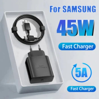 PD 45W Super Fast Charger For Samsung Galaxy S20 S22 S23 Ultra Note 10+ 5G Fast Charging USB Type C Cable Phone Charger