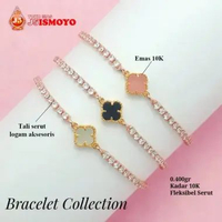 Gelang Tali Serut Kombinasi Emas Mas Clover J5 Ismoyo Putih