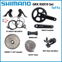 Shimano GRX RX810 1x11S Groupset Road RD RX810 RX812 Cassette M8000 11-42T HG800 11-34T HG701 Chain RX810 Hydraulic Disc Set