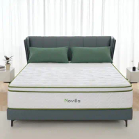 Novilla King Size Hybrid Mattress with Memory Foam and Pocketed Coil, Durable Support, Motion Isolation, 10"