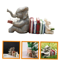 1 Piece Bookshelf Book Shelves Animal Figurine Elephant Crafts Animal Decoration Lawn Decor