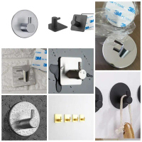SZ564 Gantungan Handuk Stainless Steel Tempel 3M Hook Hanger BIG SALE