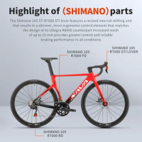 SAVA Aluminum Road Bike EX-7Pro with Bicycle Riding Tail Light with SHIMAN0 105 R7000 Road Cycling Race Bike UCI Approved