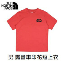 [ THE NORTH FACE ] 男 露營車印花短上衣 紅 / NF0A5JZZV33