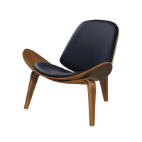 柏蒂家居-安格斯時尚曲木造型設計皮坐墊休閒椅-89x78x78cm