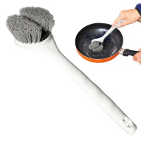 Pot Washing Brush With Long Handle Kitchen Dishes Cast Iron Pots Pans Scrubber Cleaning Tools Household Accessories