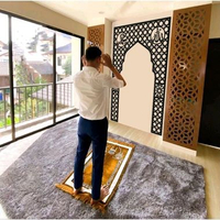 mihrab mushola rumah minimalis dekorasi hiasan dinding kaligrafi allah muhammad coklat