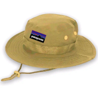 Patagonia Topi rimba Warna Krem dengan Logo Patagonia dan Tali Pengikat