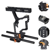 PULUZ For Sony A7 Camera Cage Handle Stabilizer CNC Aluminum Professional Accessories For Sony A7S A7R A6000 A6500 A6300 DMC-GH4