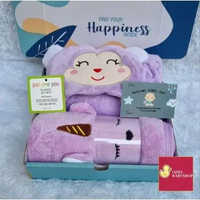 LC - HAMPERS BAYI SET HANDUK DAN SELIMUT BAYI KADO BAYI KADO LAHIRAN KADO ULTAH Ungu H+S.hodie