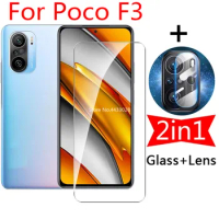 2IN1 Camera Lens Tempered Glass for Xiaomi Poco F3 Screen Protector Protective Glass on Poco F3 Protection Film Glass