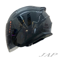M2R FR-2 安全帽 FR2 素色 水泥灰 內襯可拆 內藏墨鏡 半罩 雙鏡 安全帽