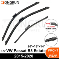 Car Windshield Windscreen Front Rear Wiper Blade Rubber Accessories For VW Passat B8 Estate 26" 18" 14" 2015 - 2018 2019 2020