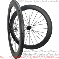 Super light carbon wheelset 30mm 35mm 38mm 40mm 45mm 50mm 55mm 60mm 80mm 88mm 700c carbon road bicyle wheelset carbon wheels
