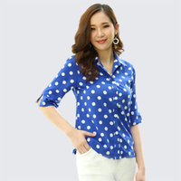เสื้อเชิ้ต MI-H1754 โคโม่ จินจีร่า น้ำเงิน IGPU22-3