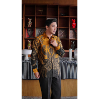 Hardi Batik Dobby - WIRATMAJA KUNING | Kemeja Batik Dobby Pria Lengan Panjang