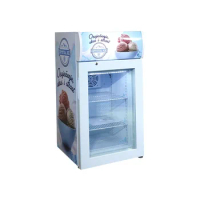 50L Mini Glass Door Freezer Small Table Top/Counter Top Ice Cream Display Freezer