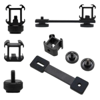 Triple Hot Shoe Mount Adapter Extension Bracket Holder Microphone Stand For Smooth 4 DJI OSMO Mobile 2 Canon Nikon