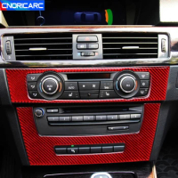 Car Styling Carbon Fiber Trim For BMW E90 E92 E93 2005-2012 Interior Console Air Conditioner CD Frame Decoration Cover Stickers