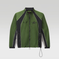 【NIKE 耐吉】聯名外套 Jordan x Off-White 立領外套 綠色 黑色 輕質 潮流 穿搭(CV3503-361)
