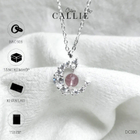 DC180 - Dây chuyền bạc Callie Silver đá thạch anh hồng mặt trăng
