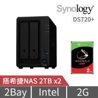 【搭希捷 2TB x2】Synology 群暉科技 DS720+ 2Bay 網路儲存伺服器