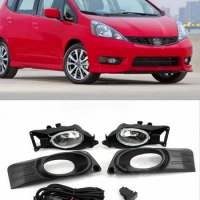 JanDeNing Front Bumper fog Light Lamp Set with Wiring &amp; Switch for Honda Fit Shuttle 2011-2016
