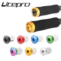 Litepro 1 Pair Foldable Bicycle Handlebar Plug Handlebar Cover Anti-Slip Aluminum Alloy Road Bike Handlebar End Cap Accessories