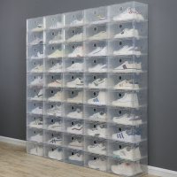 加厚鞋盒收納盒透明抽屜式抽拉式鞋子鞋收納神器塑料鞋柜省空間