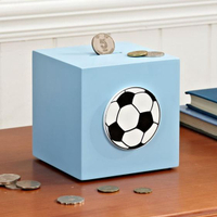 足球卡通兒童存錢罐創意木質男孩儲蓄罐硬幣筒桌面家居裝飾小擺件