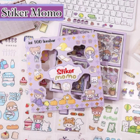 Stiker Korea Stiker Box Motif Karakter Kartun Sticker Momo Dekor Dairy Jurnal Isi 100 lembar