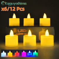 =(K)=6/12Pcs LED Simulation Electronic Candle Light Wedding Lamp Romantic Candles Lights for Birthday Party Decorations