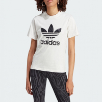 adidas 愛迪達 上衣 女款 短袖上衣 運動 三葉草 亞規 ANIMAL TEE A 白 IJ7781