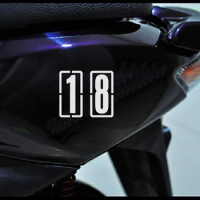 Creative Single Arabic Number Car Sticker Decals for Car Rear Windshield Motorbike Motorcross Helmet Reflective Type