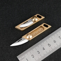 Brass Mini Pocket Knife CS GO Portable Sharp Demolition Express Knives Keychain EDC Push knife Express Open Box Tool