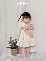 Jiyeon Dress WILDBERRY CREAM LOLI JOLLY Dress Kerut Anak Lengan Puff Bayi Perempuan Bunga Kecil Baby