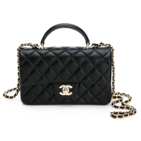 CHANEL 香奈兒  COCO HANDLE MINI 手把斜背口蓋包 (黑)