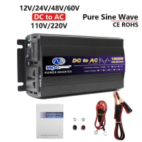 inversor 12V 24V 48V to 110V 220V Pure sine wave Off Grid inverter 500W 1000w 2000w 3000w 6000w Dc to Ac power solar inverter